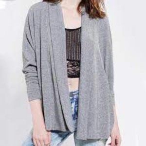 Anthropologie Ecote Gray Dolman Sleeve Shawl Collar Open Front Cardigan Medium